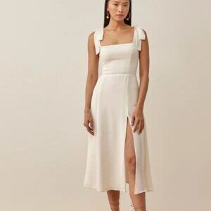 Reformation Dress Ivory size 4 Tie Straps Midi Dress